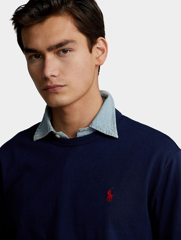 Blue blouse with contrasting logo - 4
