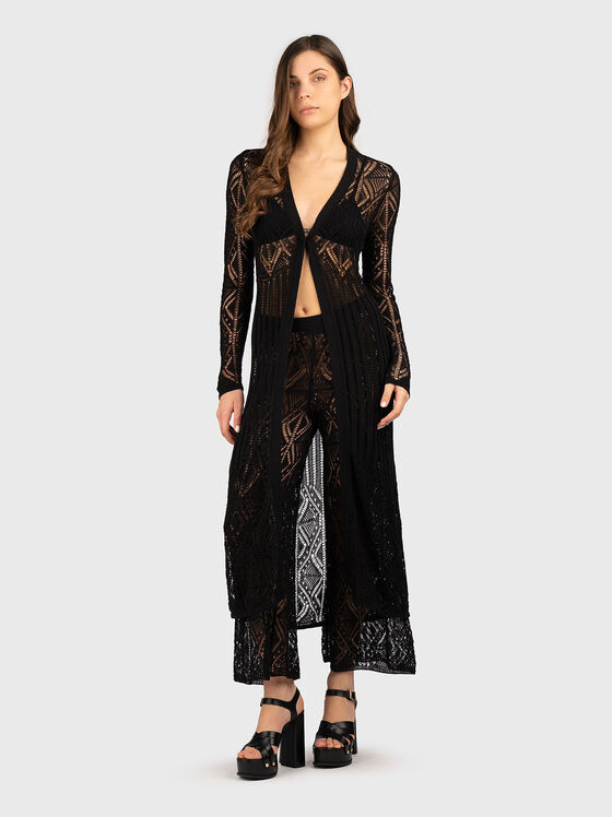 Cardigan lung tricotat din bumbac - 1