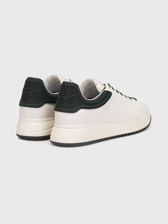 Leather sneakers with logo - 3