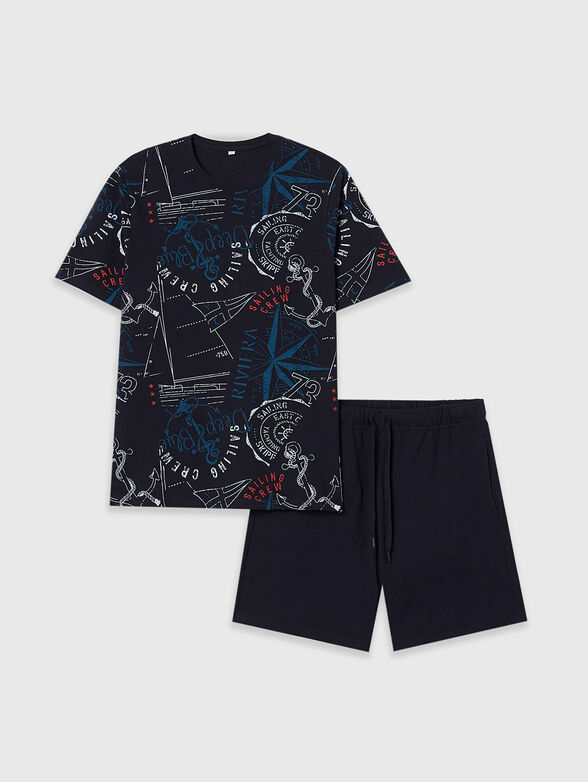 RIVIERA CLUB dark blue two-piece pyjamas with print  - 4
