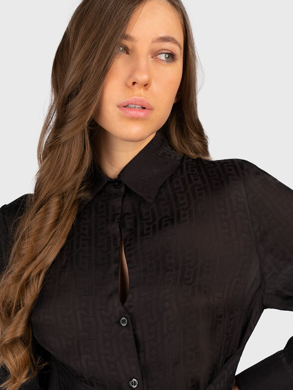Shirt dress with satin effect - 5