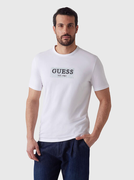 Tricou cu logo frontal și decolteu oval - 1