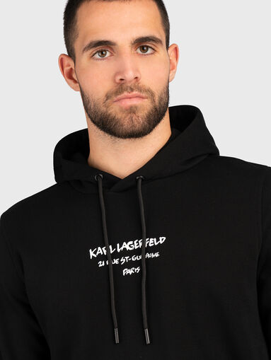 Black sweatshirt with contrast print  - 4