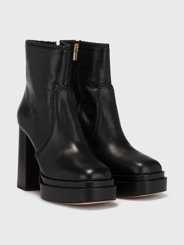 NELLY 01 leather ankle boots  with zip - 2
