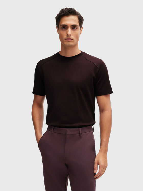 Tricou din bumbac cu decolteu oval - 1