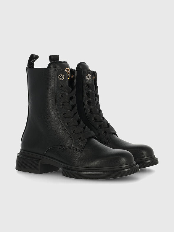 HOLEA black boots with zip and laces - 3