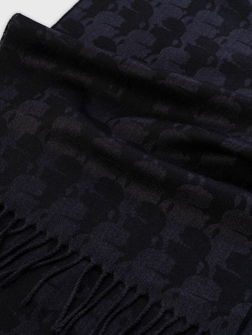 Wool scarf with monogram print  - 3