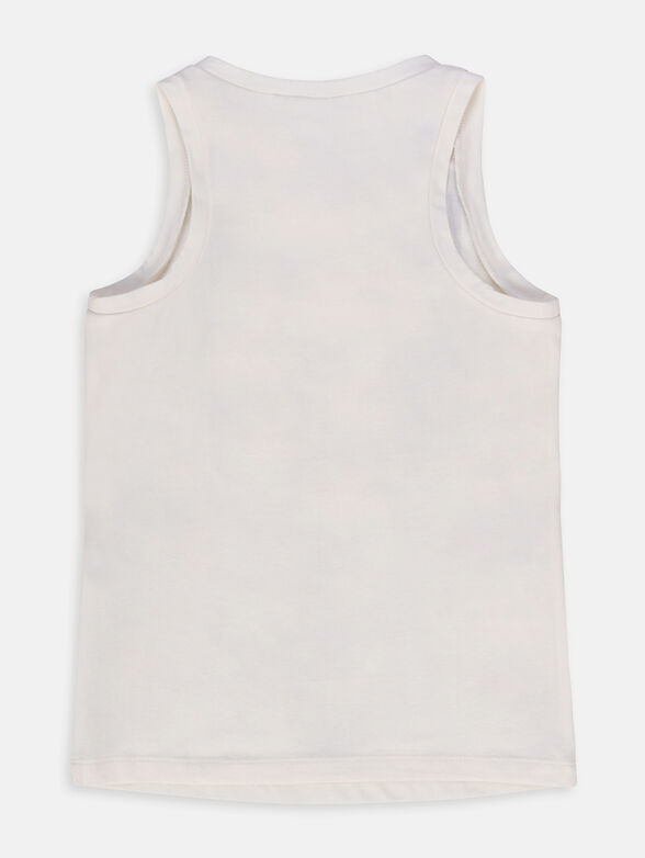 Top in white color with logo print - 2