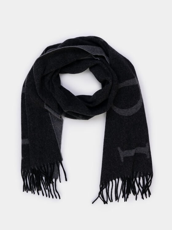 Wool scarf with logo detail - 1