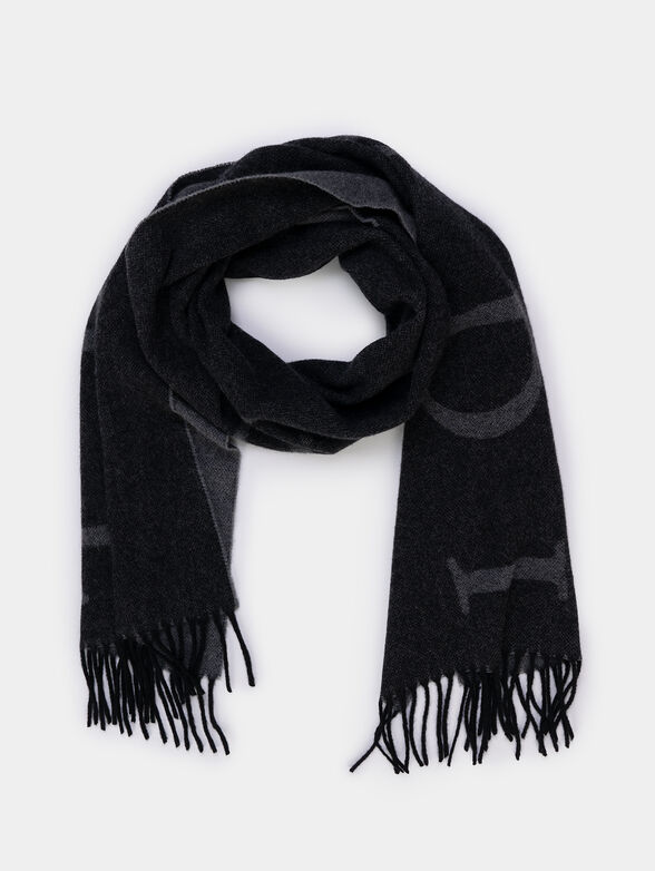 Wool scarf with logo detail - 1