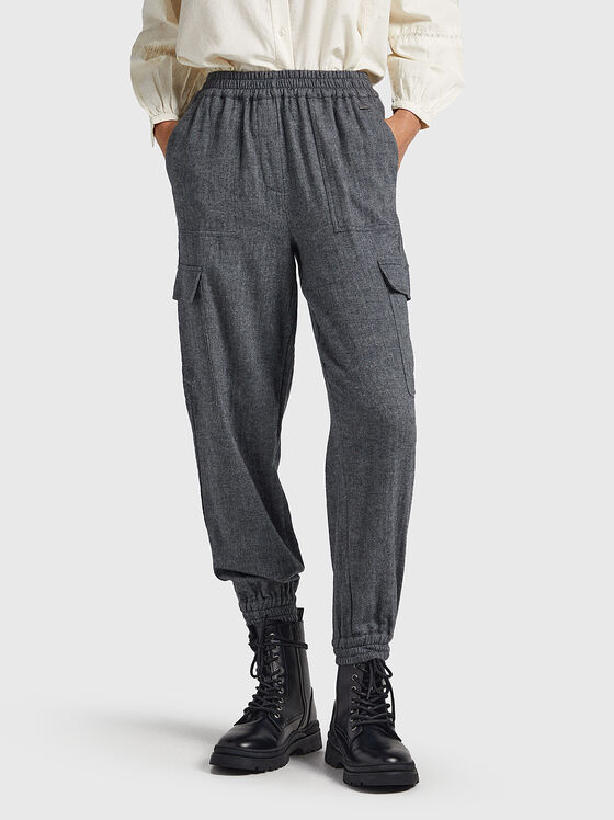 Pantaloni cargo JANET de culoare gri - 1