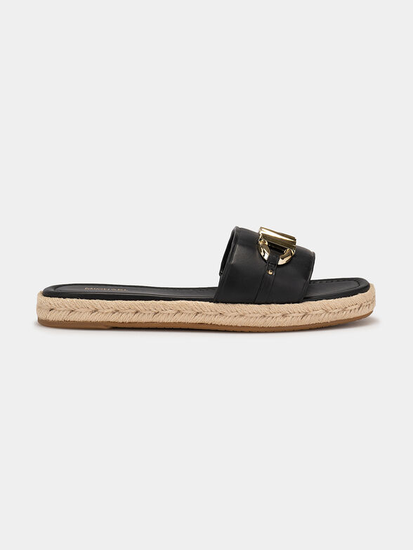 IZZY black slides with golden logo - 1