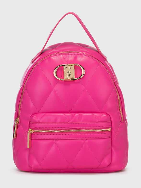 Black quilted backpack - 1