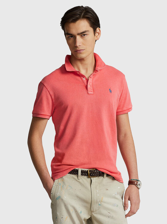 Polo-shirt in coral colour - 1