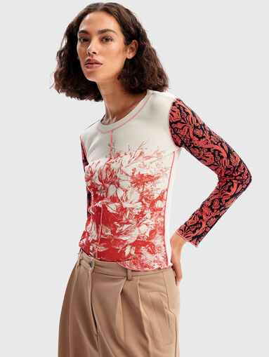 Blouse with floral print - 4