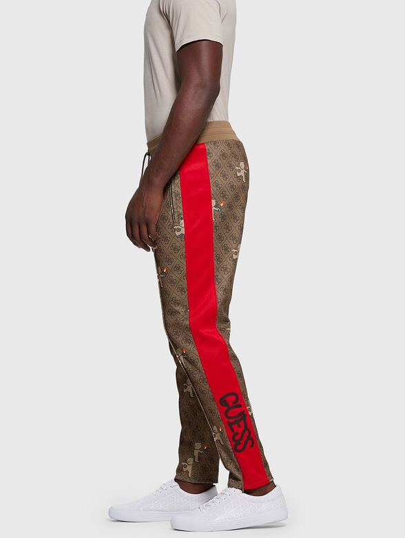 Sports trousers with monogram print  - 3