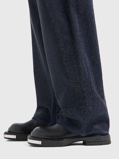 Dark blue jeans with rhinestones - 4