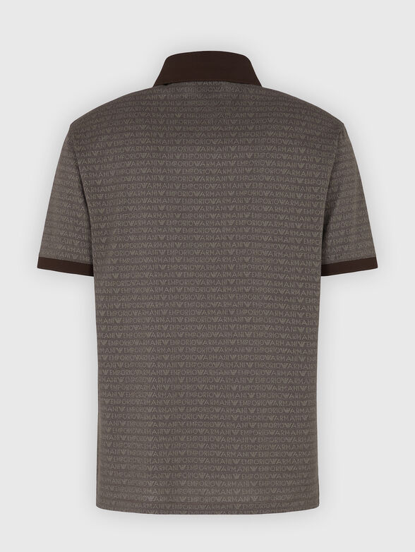 Cotton polo shirt with logo print - 2