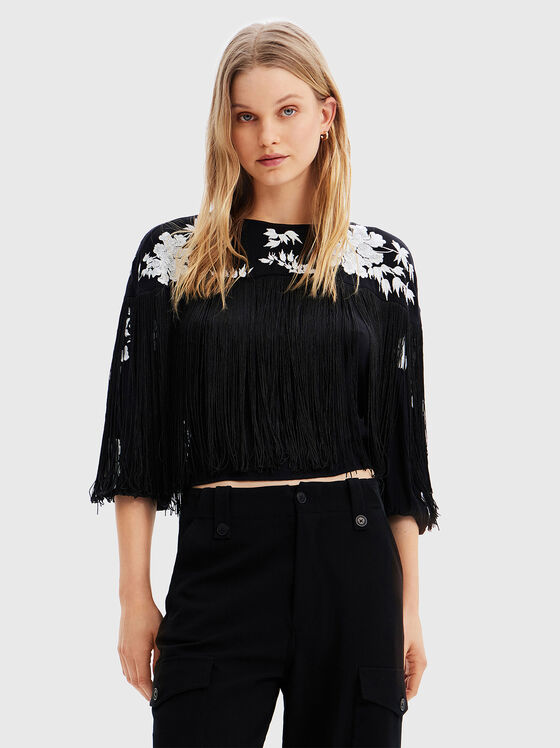 Blouse with accent fringes - 1