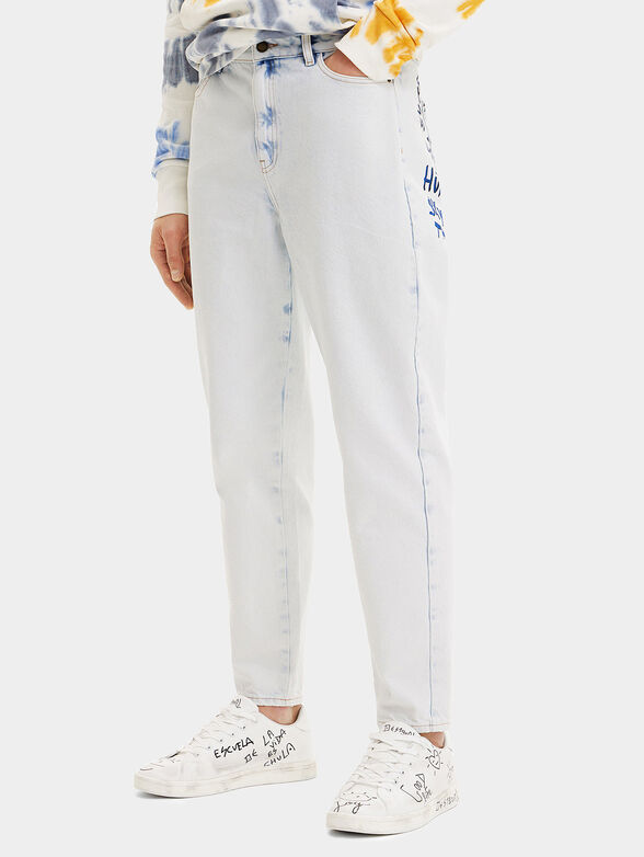 FER light blue jeans with print - 1
