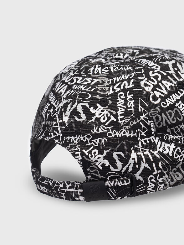 Black hat with art logo print - 3