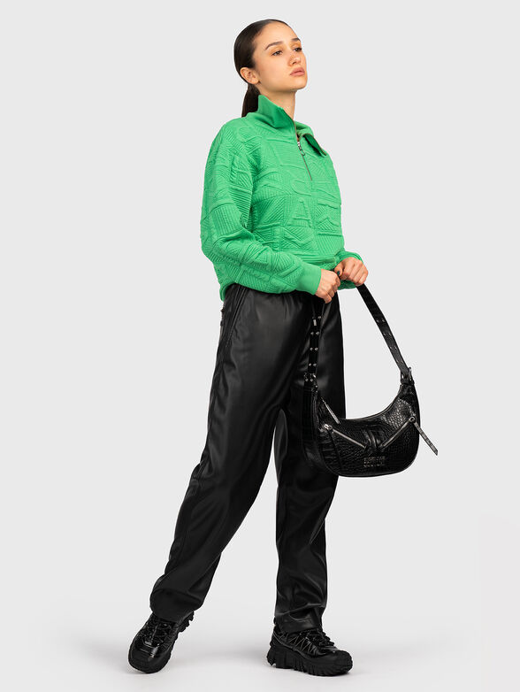 Black sweatshirt with zip  - 2