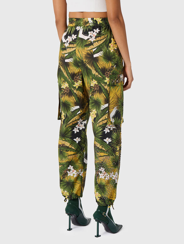 Cargo pants with laces and floral print - 2