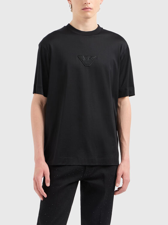 T-shirt with logo and rhinestones - 1