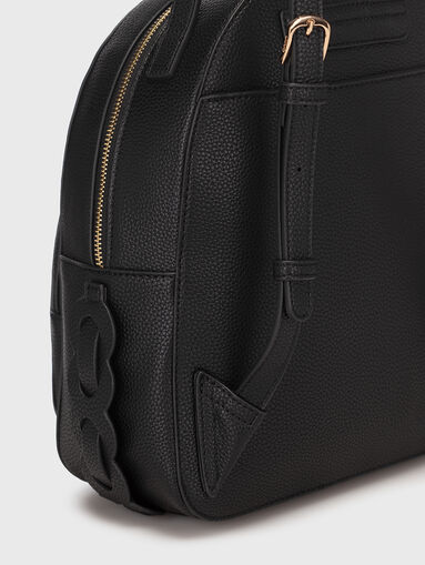 Black backpack with logo element - 3