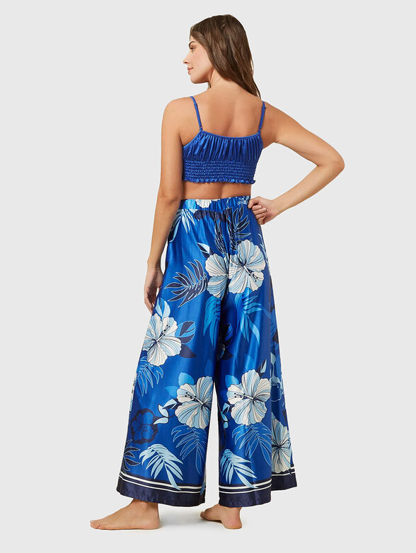MARIS satin trousers with wide legs and print - 2