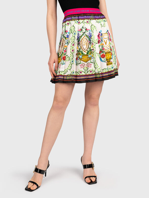 Pleated skirt with baroque print - 1