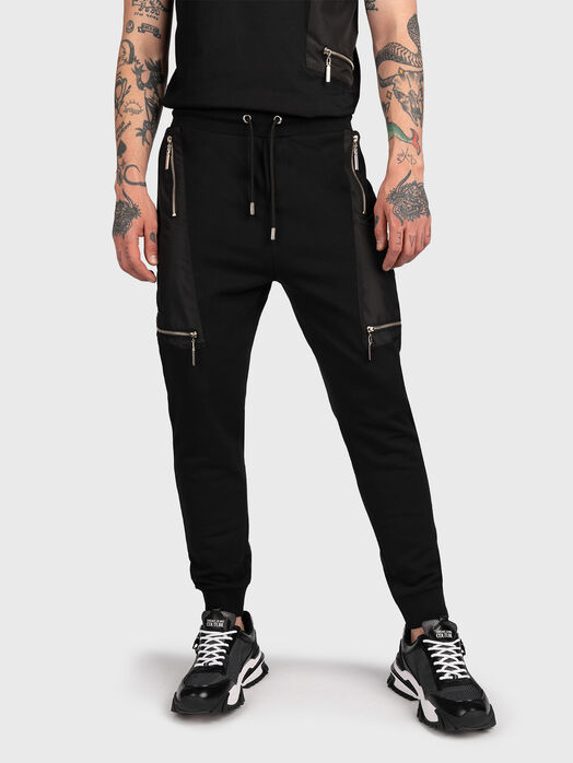 Black pants with accent pockets
