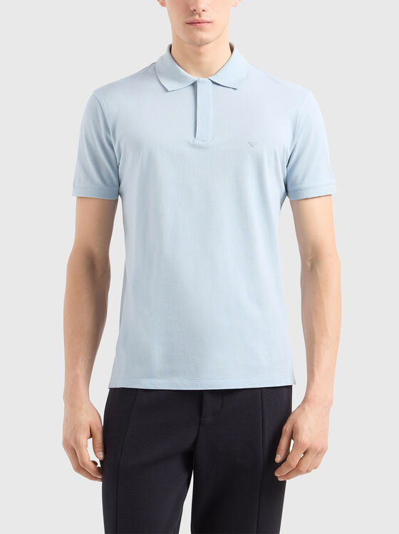 Cotton polo shirt with short sleeves - 1