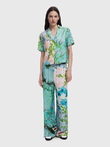 Straight trousers with floral print - 5