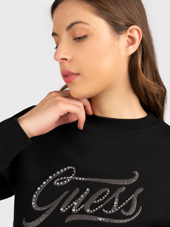 Black sweatshirt with accent logo lettering - 4
