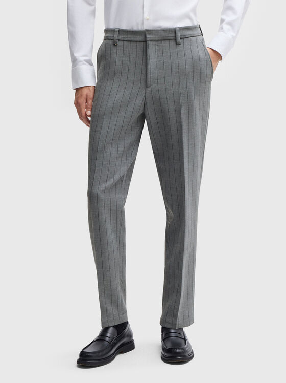 Pantaloni slim cu dungi - 1