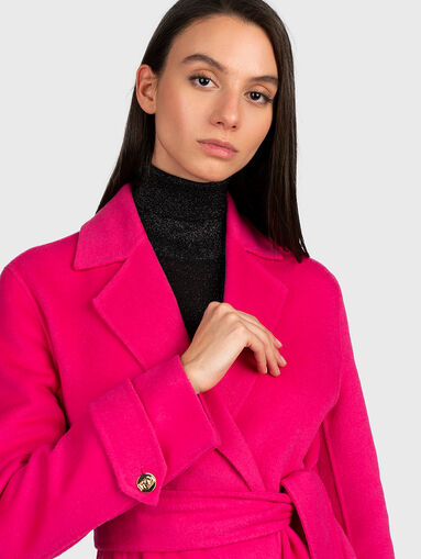 Wool blended coat with belt - 4