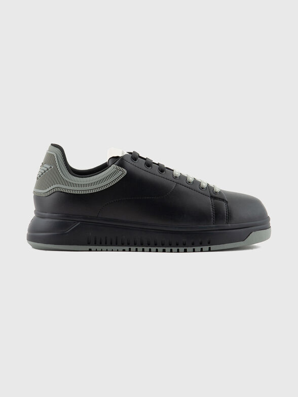 Leather sneakers with logo - 1
