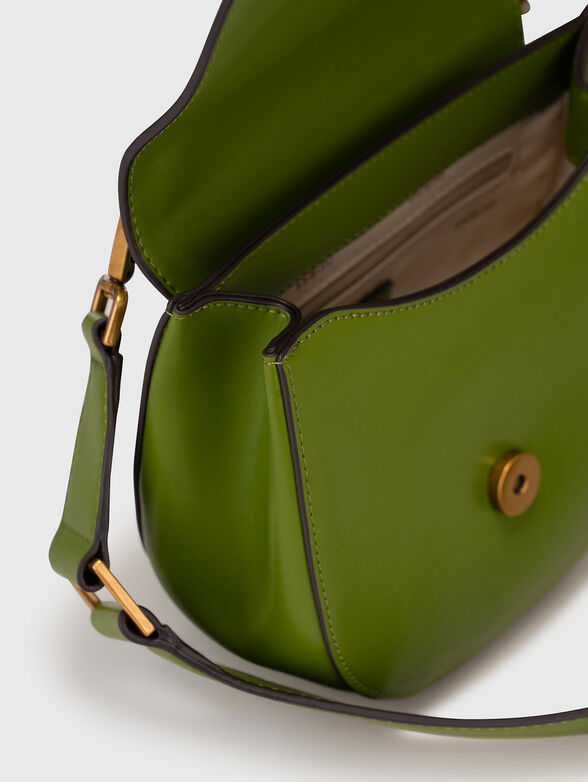 Black crossbody bag with metal logo accent - 6