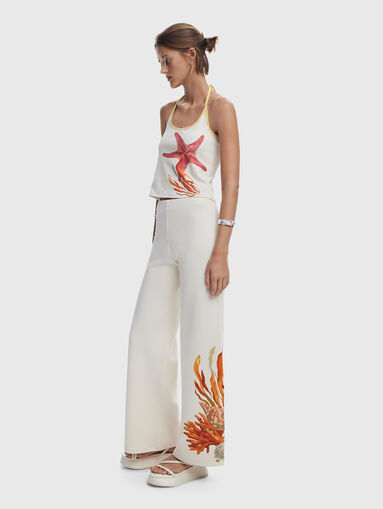 High-waisted printed trousers - 3