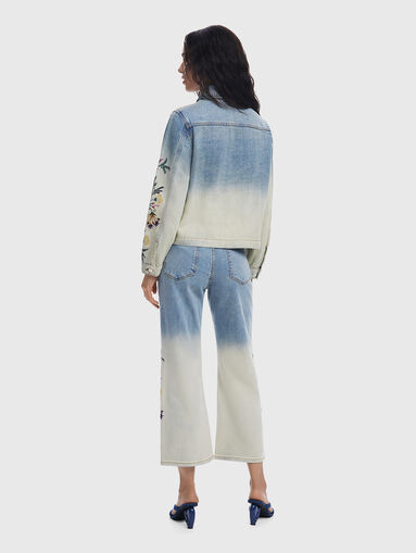 Denim jacket with floral embroidery - 3