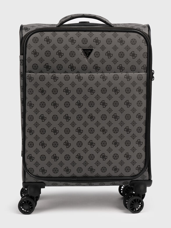 Monogram logo effect suitcase in black  - 1