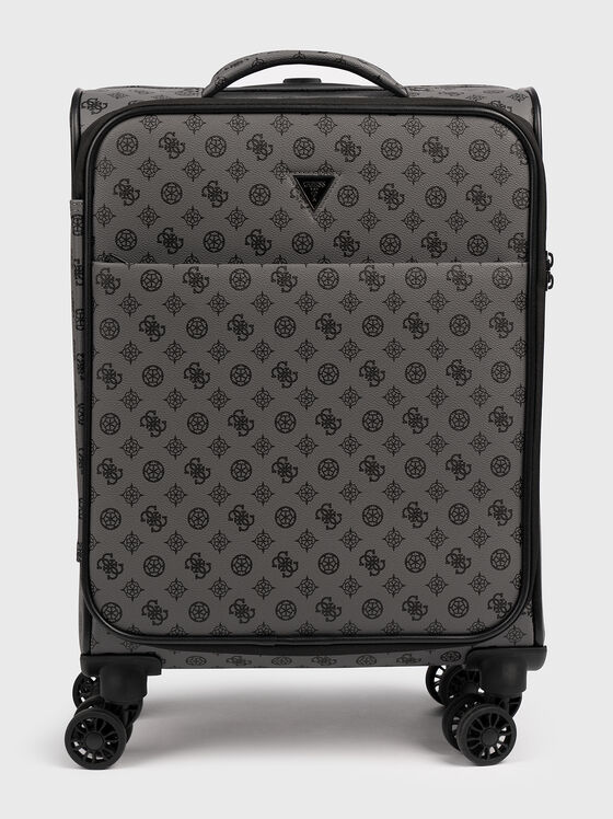 Monogram logo effect suitcase in black  - 1