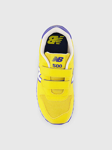 500 yellow sports shoes with logo detail - 5