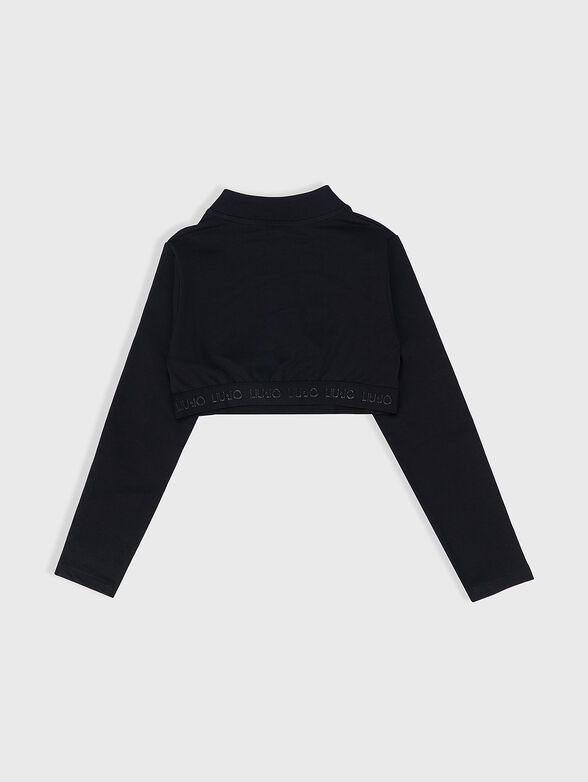 Black cropped sweatshirt - 2