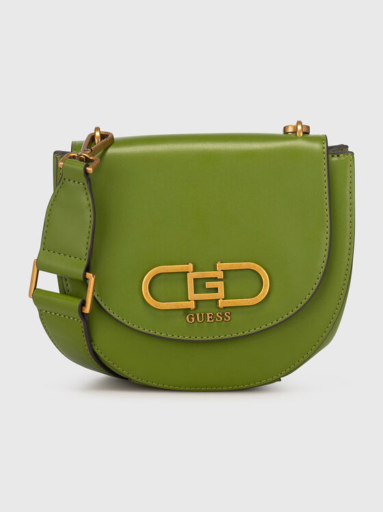 Black crossbody bag with metal logo accent - 1