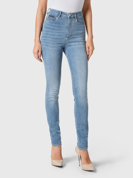 Blugi skinny cu talie înaltă - 1