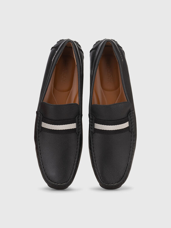 PEARCE black leather loafers  - 6