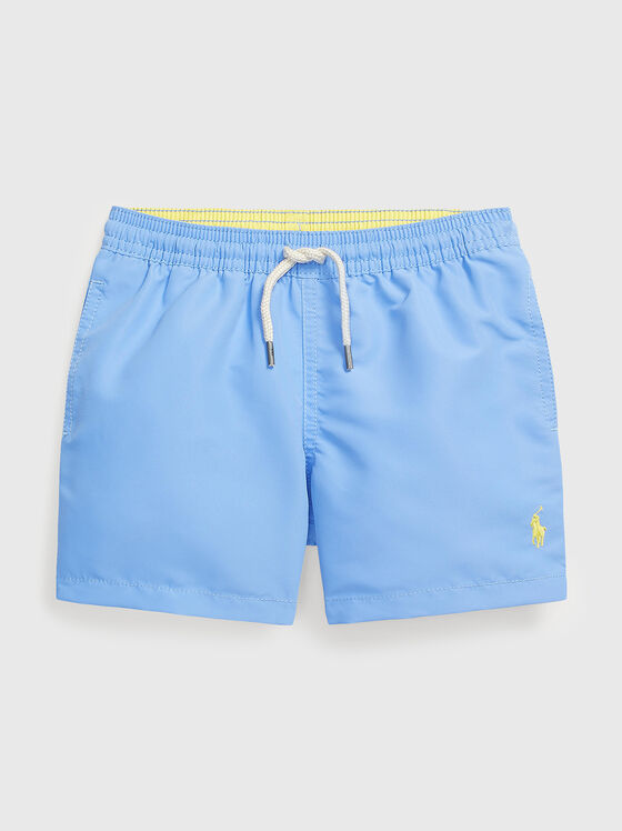 Blue swimsuit with logo accent - 1