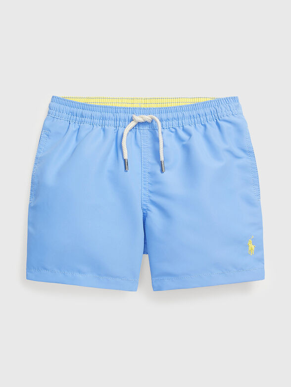 Blue swimsuit with logo accent - 1